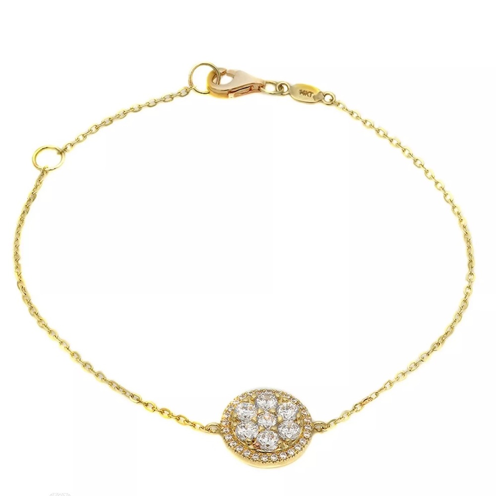 ONE LEFT* 1.090Ct Diamond 14K Gold Bracelet - Picture 3 of 4